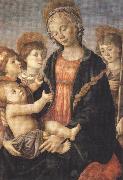 Sandro Botticelli Madonna and Child with St John and two Saints (mk36) oil on canvas